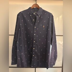 Polo Ralph Lauren Men's Blue Anchor Pattern Shirt